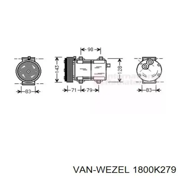 Компрессор кондиционера 1800K279 VAN Wezel