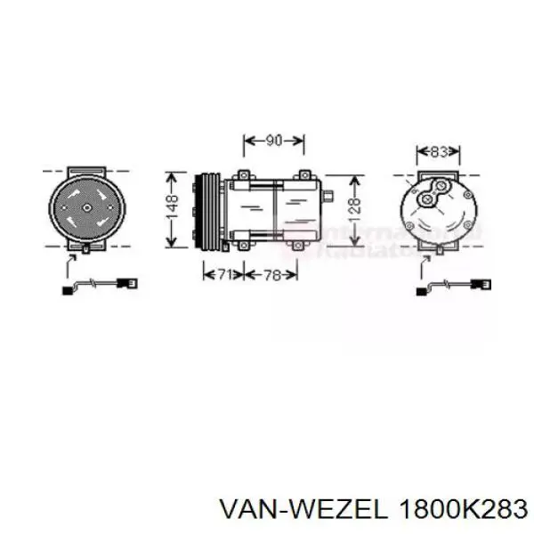 Компрессор кондиционера 1800K283 VAN Wezel