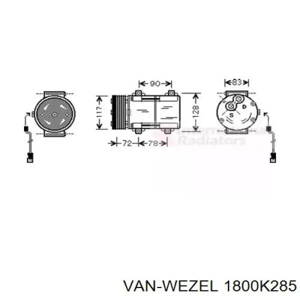 Компрессор кондиционера 1800K285 VAN Wezel