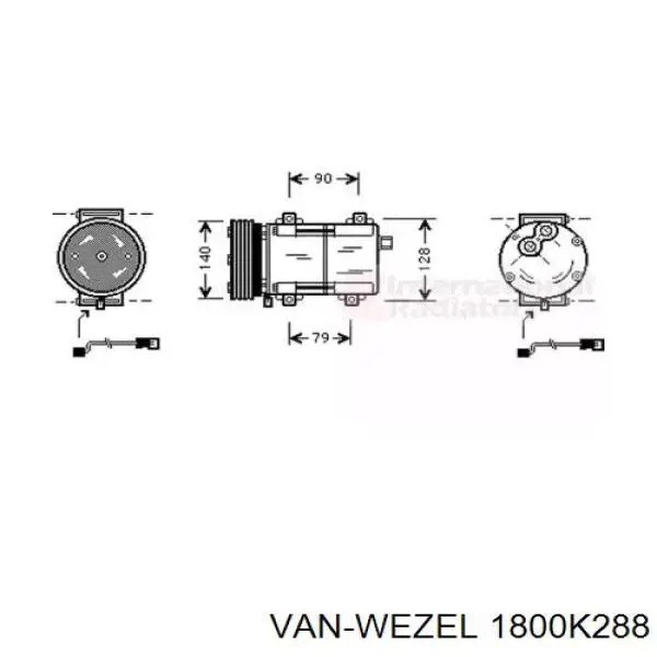 Компрессор кондиционера 1800K288 VAN Wezel