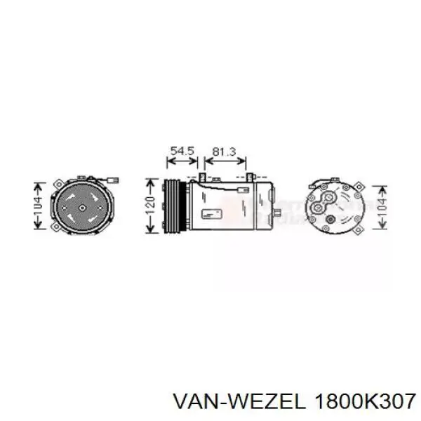 Компрессор кондиционера 1800K307 VAN Wezel