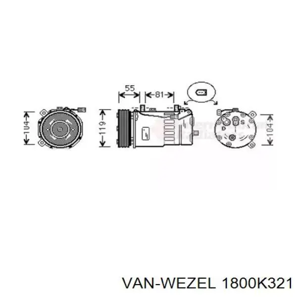 Compresor de aire acondicionado 1800K321 VAN Wezel