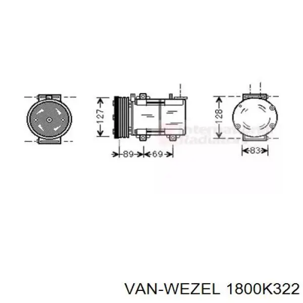 Компрессор кондиционера 1800K322 VAN Wezel