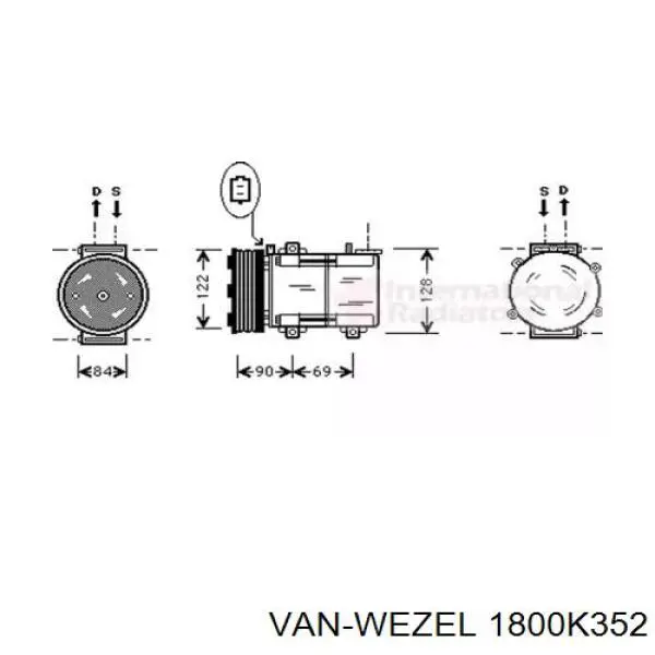 Компрессор кондиционера 1800K352 VAN Wezel