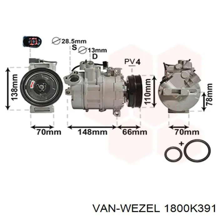 1800K391 VAN Wezel Компрессор хладагента