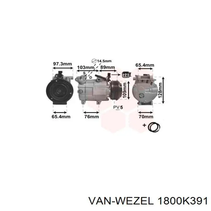 Компрессор кондиционера 1800K391 VAN Wezel