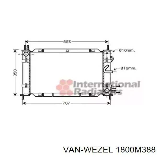 Радиатор 1800M388 VAN Wezel