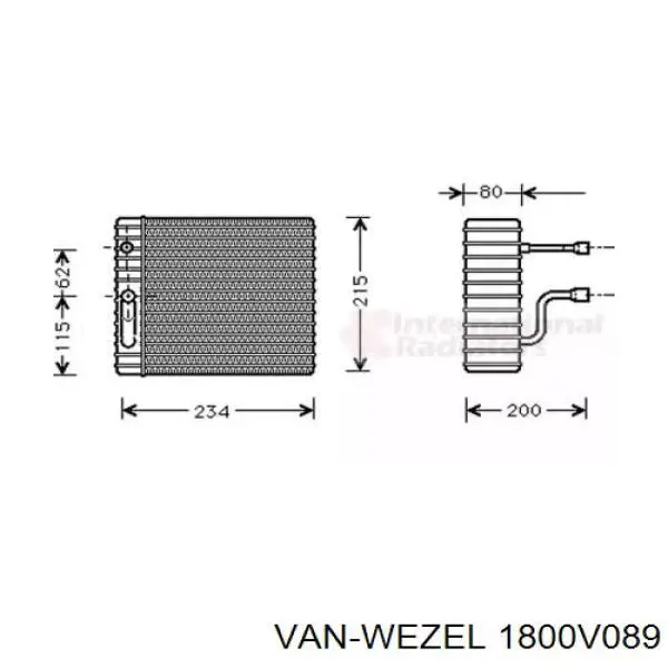 Испаритель кондиционера 1800V089 VAN Wezel