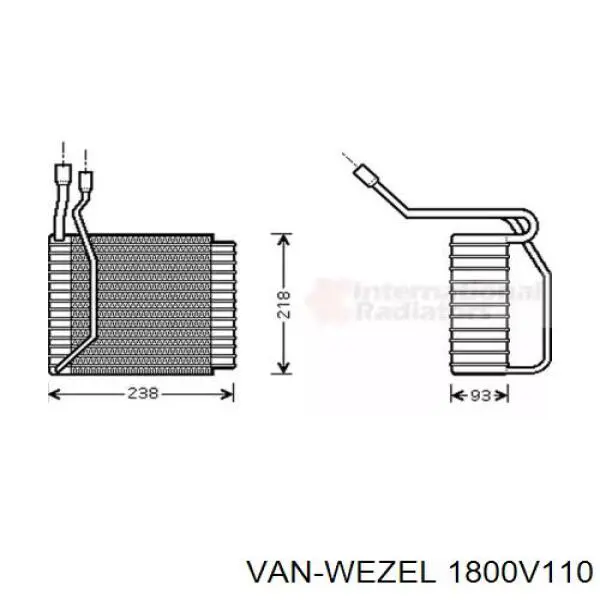 Испаритель кондиционера 1800V110 VAN Wezel