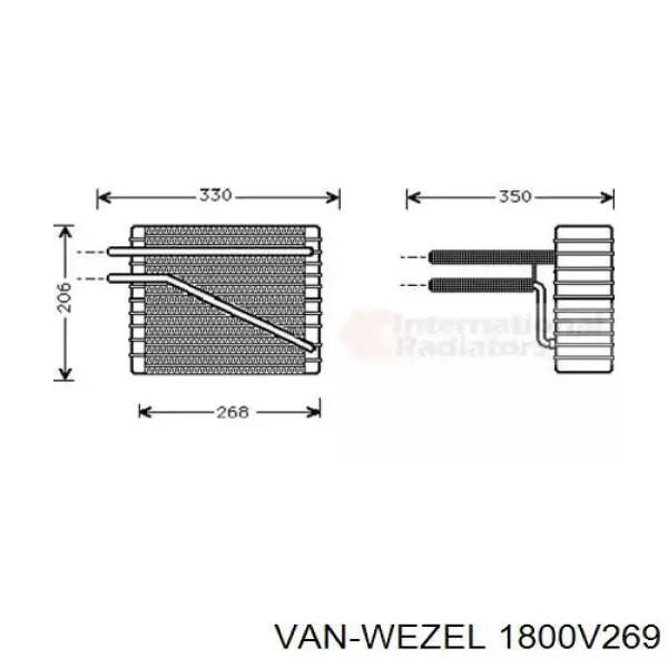 Испаритель кондиционера 1800V269 VAN Wezel