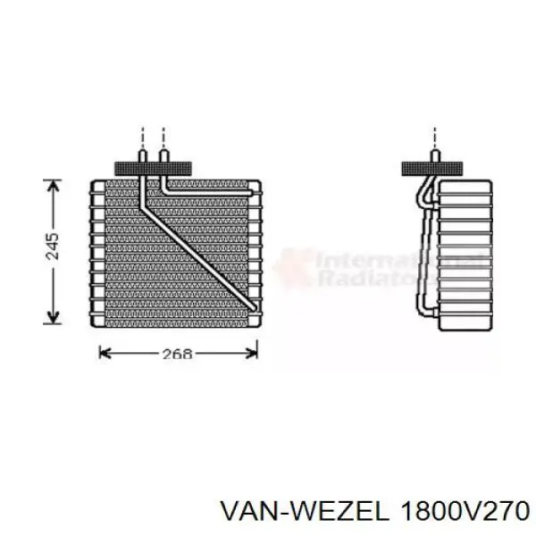 Испаритель кондиционера 1800V270 VAN Wezel