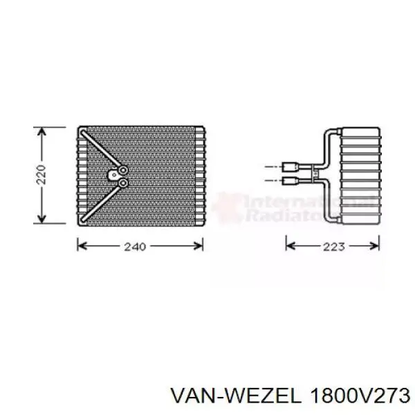 Испаритель кондиционера 1800V273 VAN Wezel