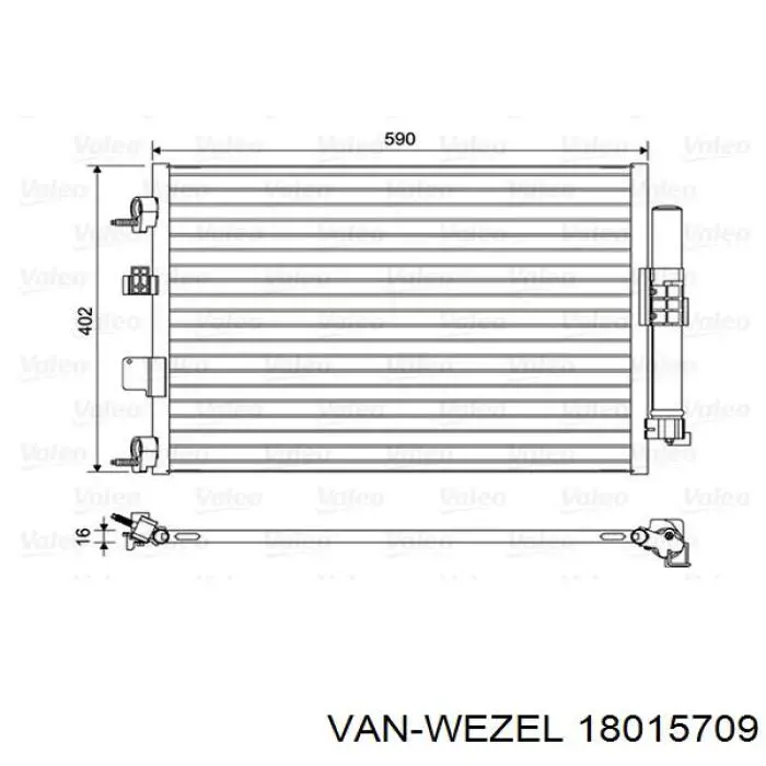 18015709 VAN Wezel radiador de aparelho de ar condicionado