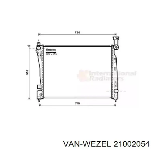 Радиатор 21002054 VAN Wezel