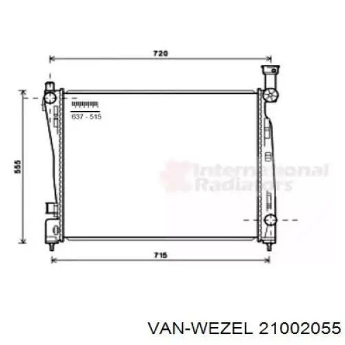 Радиатор 21002055 VAN Wezel