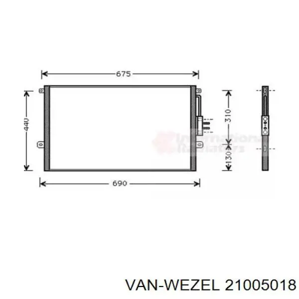 Радиатор кондиционера 21005018 VAN Wezel