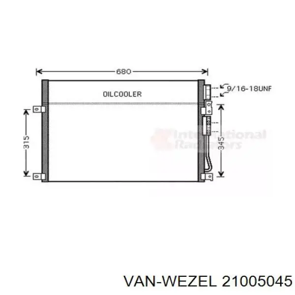 21005045 VAN Wezel радиатор кондиционера
