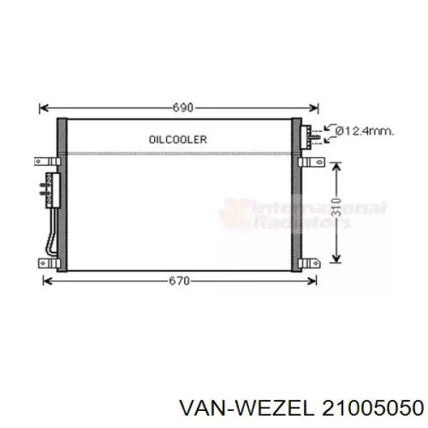 Конденсатор кондиционера VAN Wezel 21005050 цена, от 116.72 USD