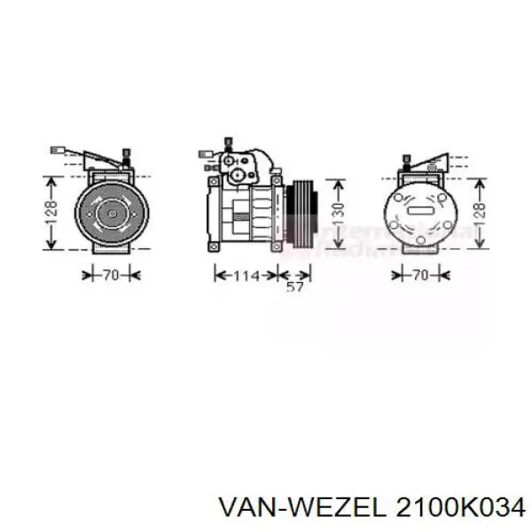 Компрессор кондиционера 2100K034 VAN Wezel