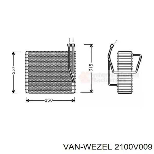 Испаритель кондиционера 2100V009 VAN Wezel