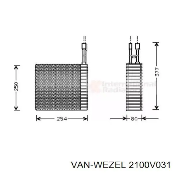 Испаритель кондиционера 2100V031 VAN Wezel