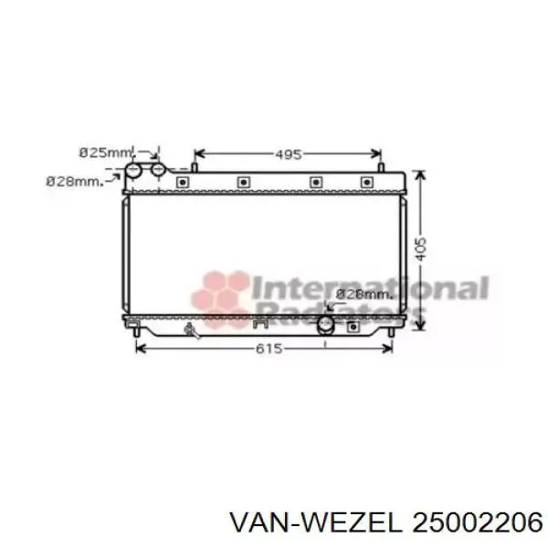 Радиатор 25002206 VAN Wezel