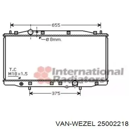 Радиатор 25002218 VAN Wezel