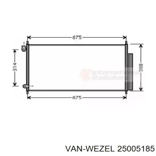 Радиатор кондиционера 25005185 VAN Wezel