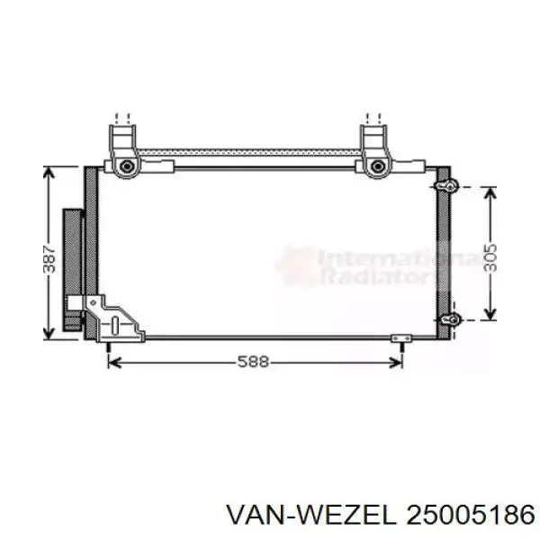 Радиатор кондиционера 25005186 VAN Wezel