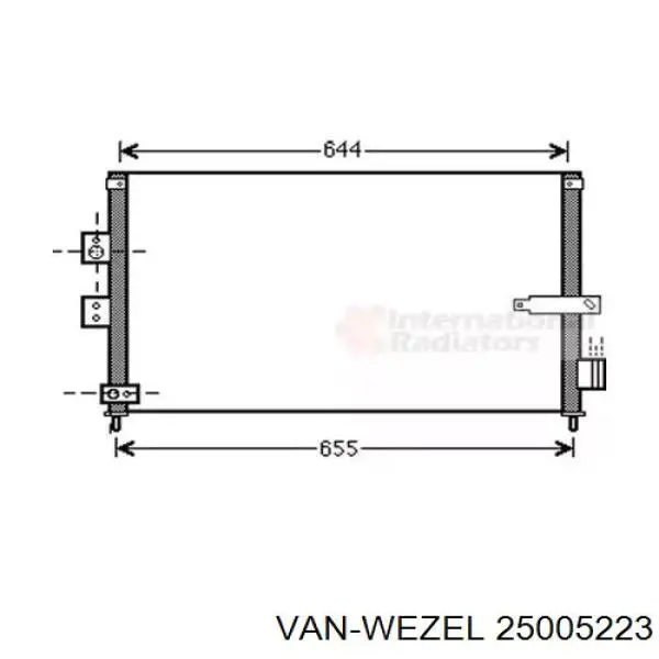 Радиатор кондиционера 25005223 VAN Wezel