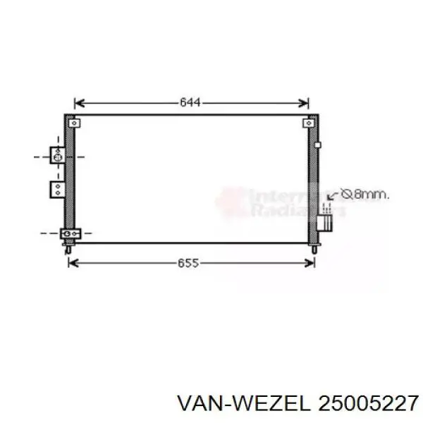 Радиатор кондиционера 25005227 VAN Wezel