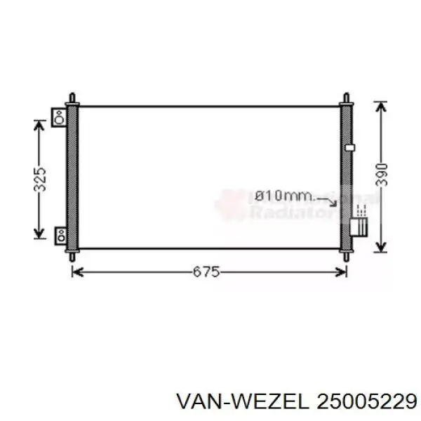 Радиатор кондиционера 25005229 VAN Wezel