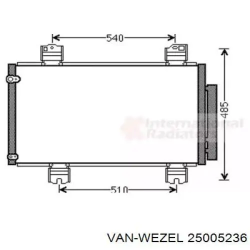 Радиатор кондиционера 25005236 VAN Wezel