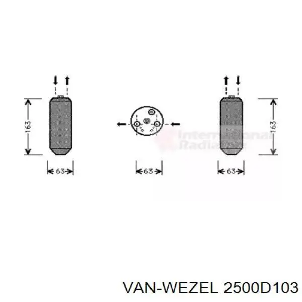 Осушитель кондиционера 2500D103 VAN Wezel