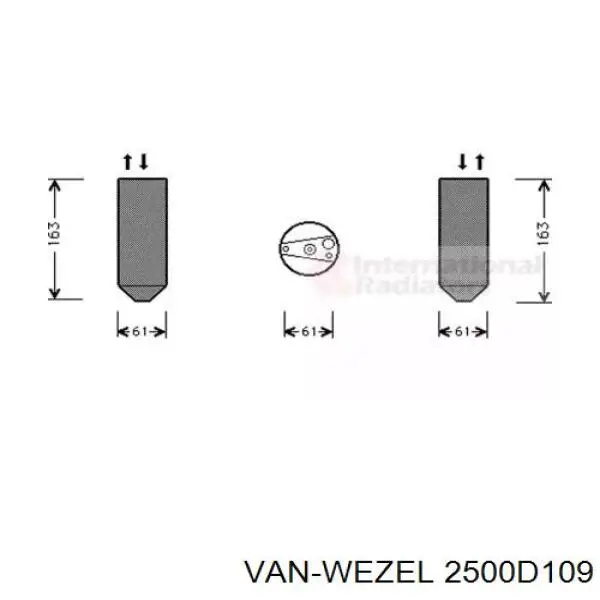 Осушитель кондиционера 2500D109 VAN Wezel