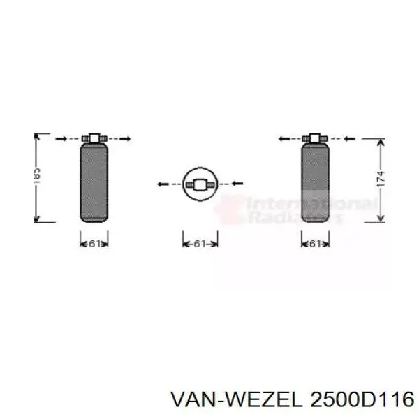 Осушитель кондиционера 2500D116 VAN Wezel