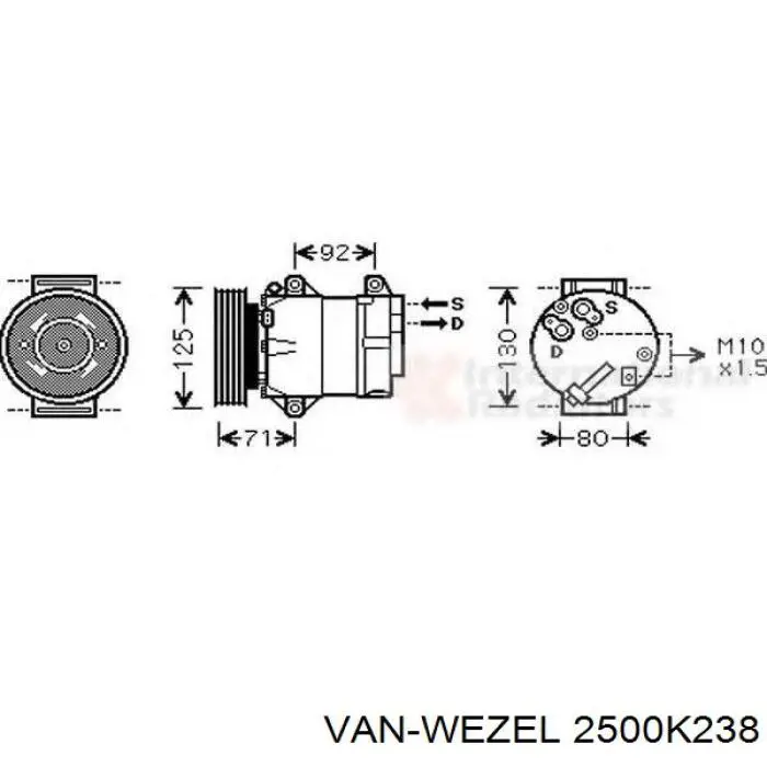 2500K238 VAN Wezel Компрессор хладагента