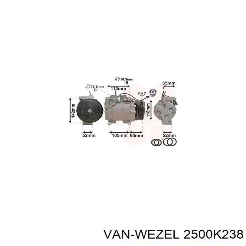 Купить 2500K238 VAN Wezel Компрессор климатической установки