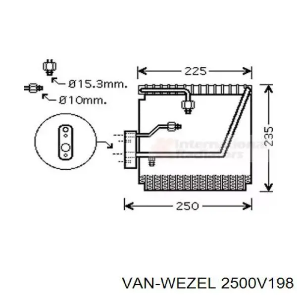 Испаритель кондиционера 2500V198 VAN Wezel