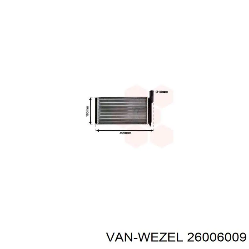 26006009 VAN Wezel радиатор печки