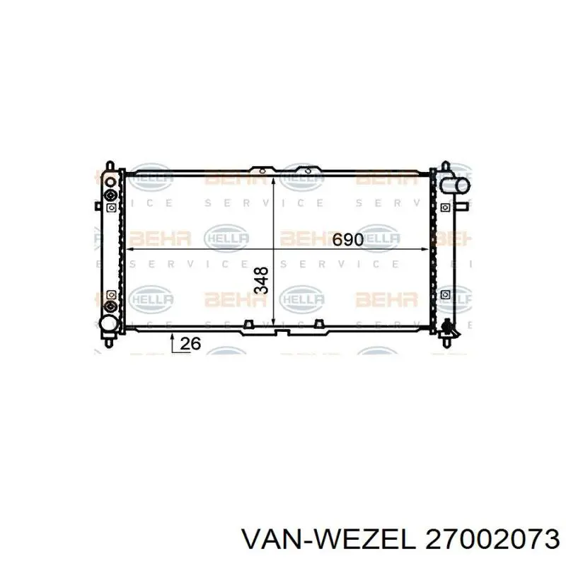 Радиатор 27002073 VAN Wezel