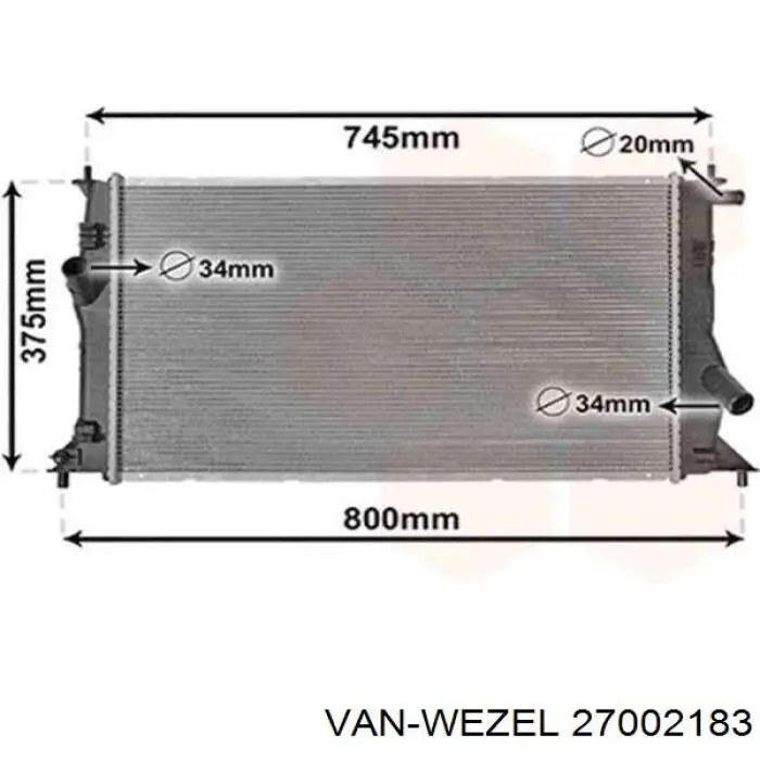 Радиатор 27002183 VAN Wezel