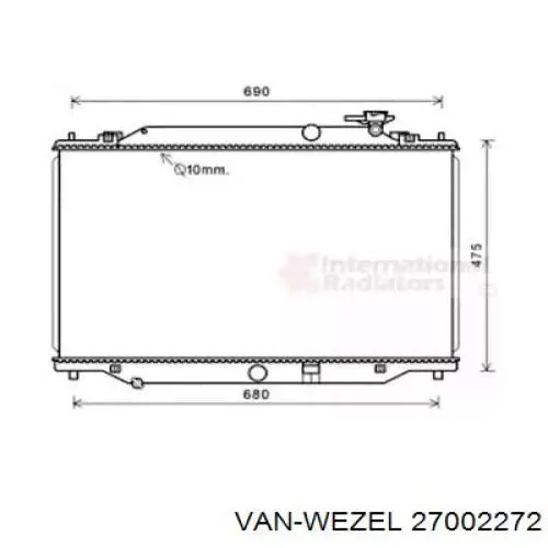 27002272 VAN Wezel radiador de esfriamento de motor