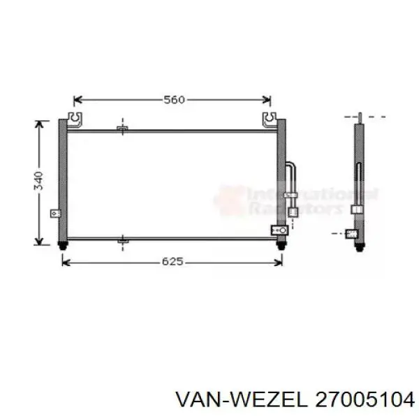 Радиатор кондиционера 27005104 VAN Wezel