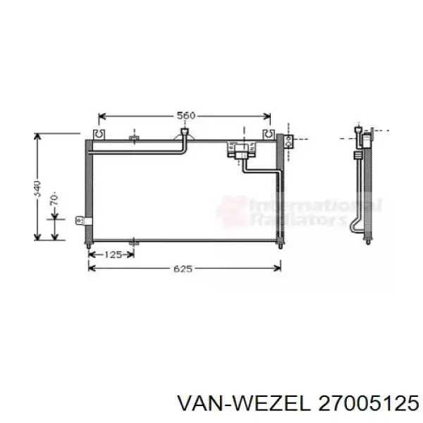 Радиатор кондиционера 27005125 VAN Wezel