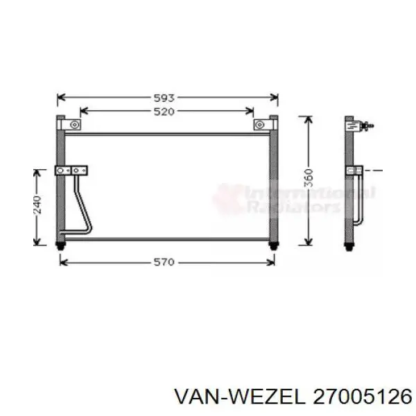 Радиатор кондиционера 27005126 VAN Wezel