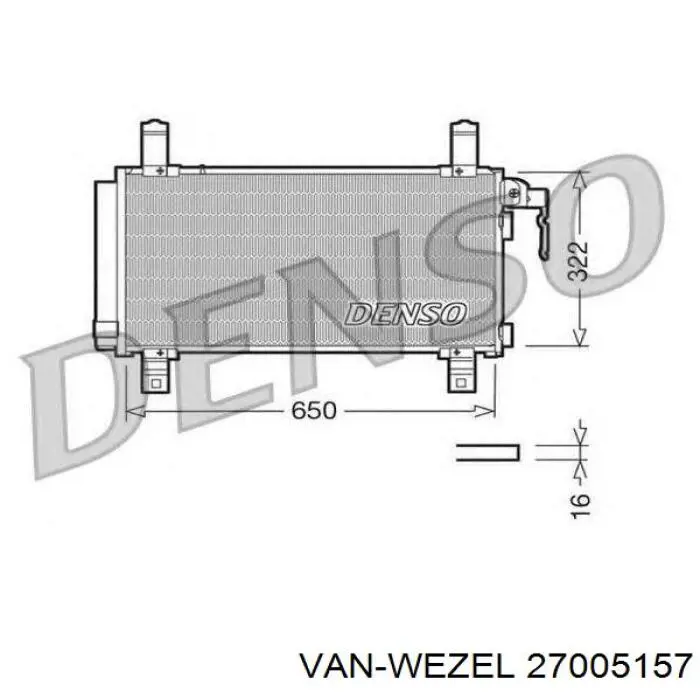 Радиатор кондиционера 27005157 VAN Wezel