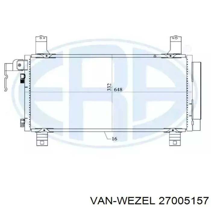 Радиатор охлаждения кондиционера VAN Wezel 27005157