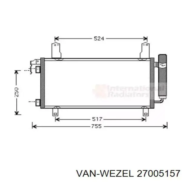 27005157 VAN Wezel радиатор кондиционера