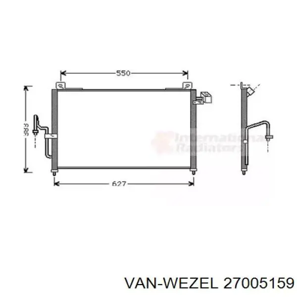 Радиатор кондиционера 27005159 VAN Wezel